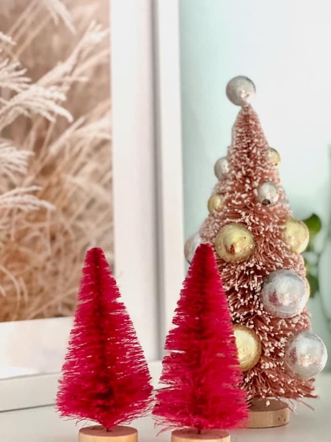 Small bottle brush trees in teen room