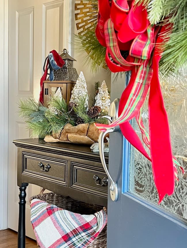 Classic Christmas Decor Christmas Home Tour in the entryway