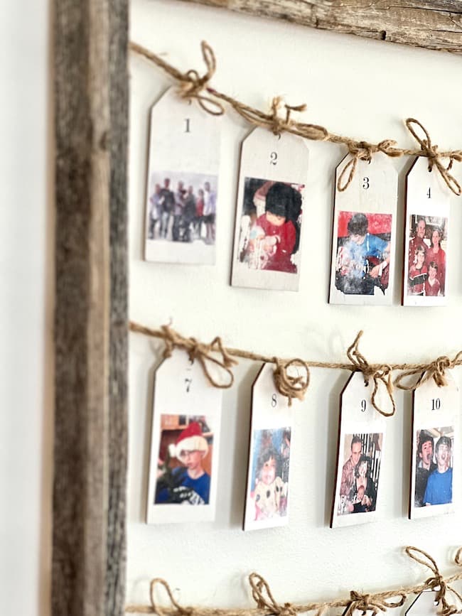 DIY Advent Calendar Idea with vintage family photos