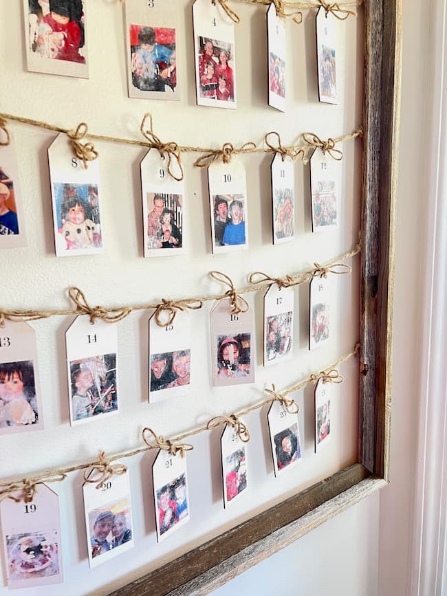 DIY Advent Calendar Idea with vintage family photos