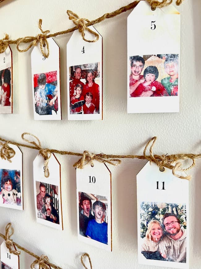 DIY Advent Calendar Idea with vintage family photos