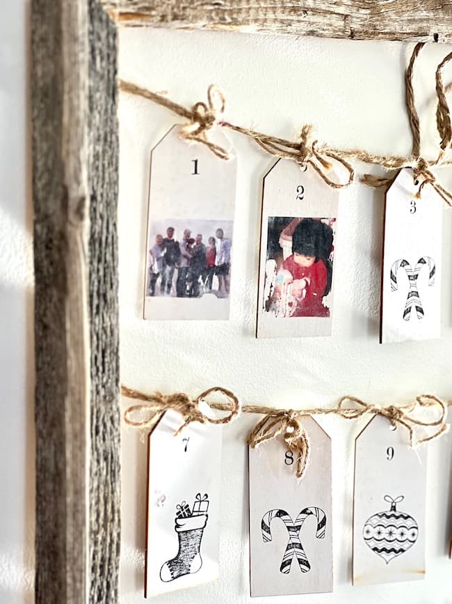 DIY Advent Calendar Idea with vintage family photos