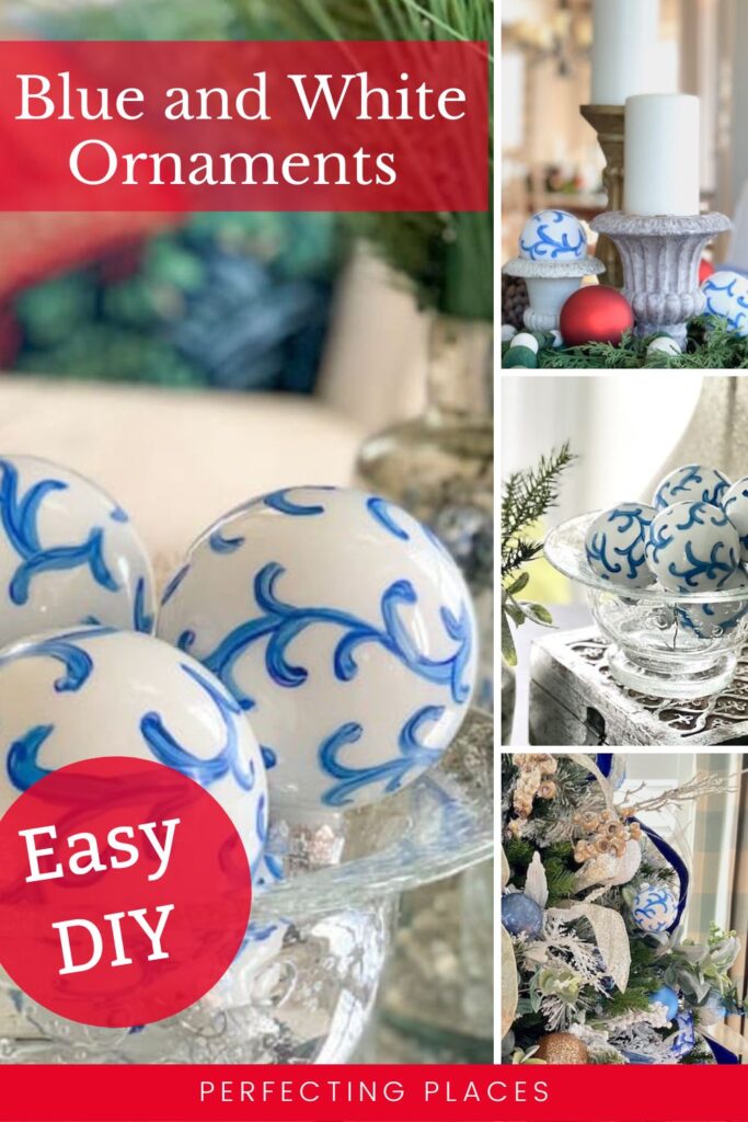 An Easy Blue and White Chinoiserie Christmas Ornament to Make