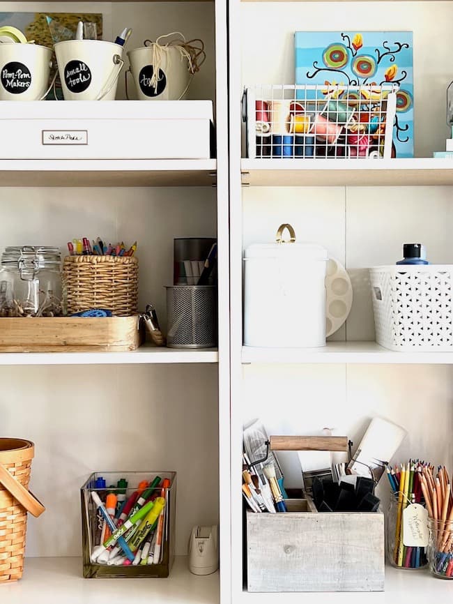 Shelving in craft room