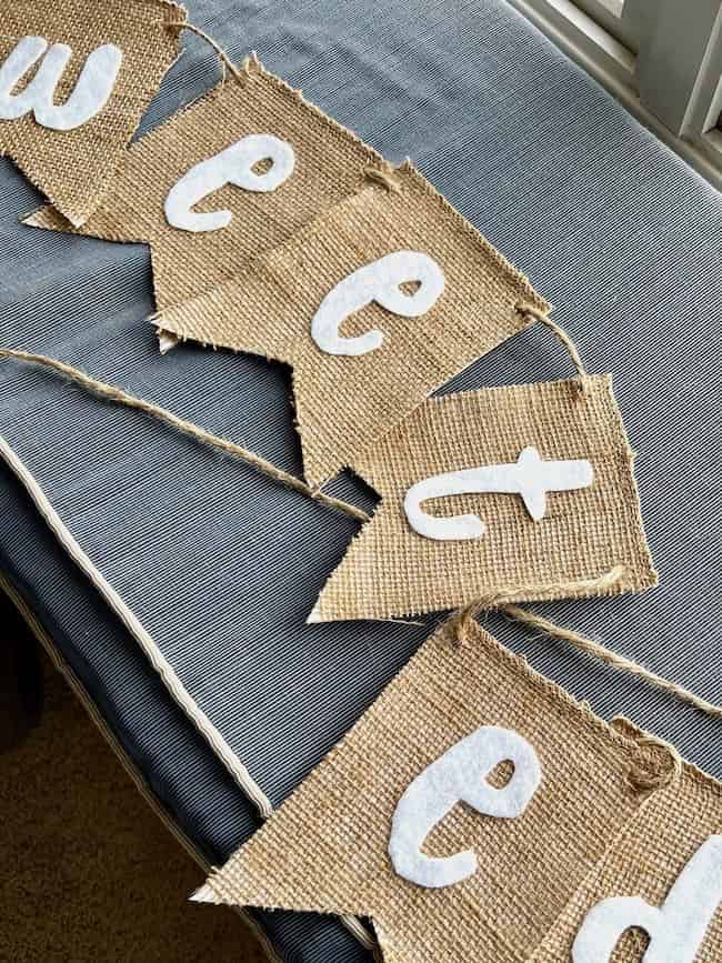 Burlap themed baby store shower