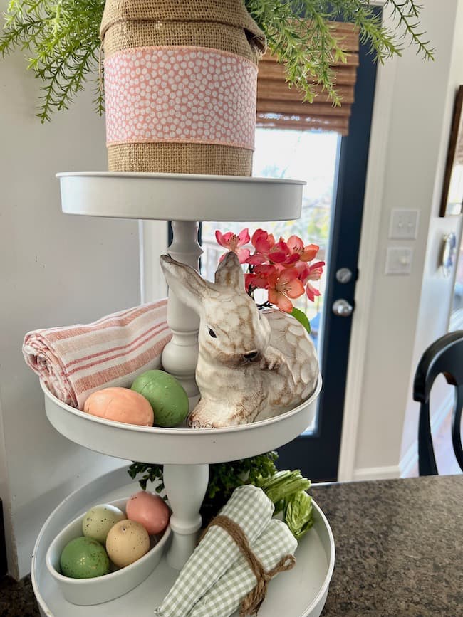 Easter 3-tiered tray for Easter kitchen decor