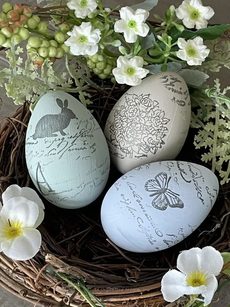 Stamped Easter eggs by An Organized Season