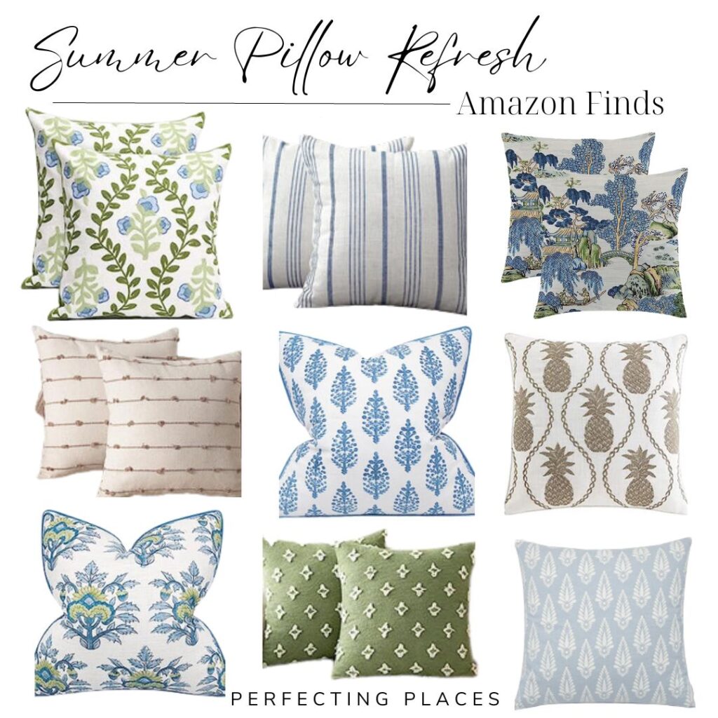 Inexpensive summer throw pillows from Amazon
