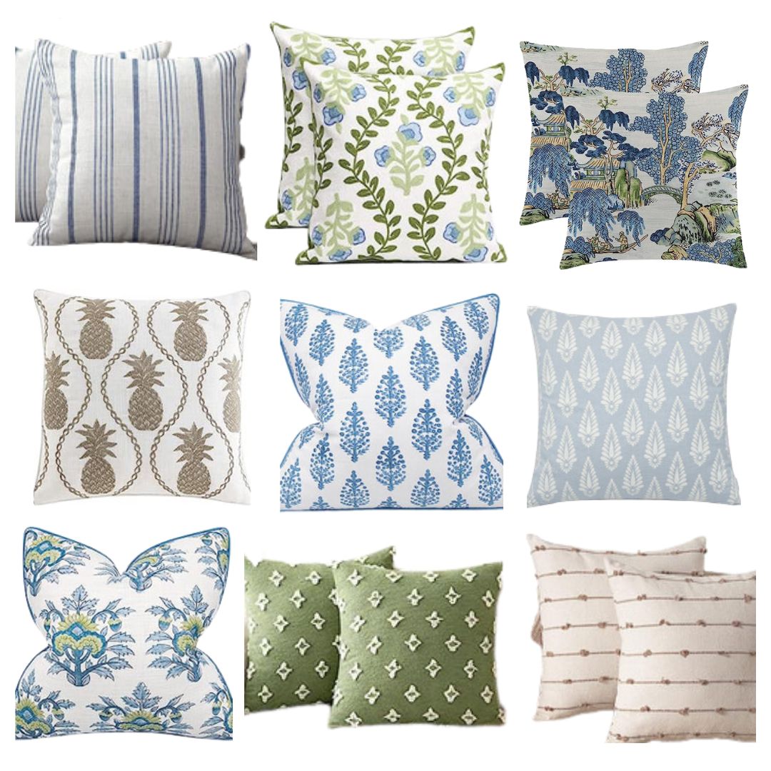 Budget-Friendly Blue and Green Throw Pillows for Summer