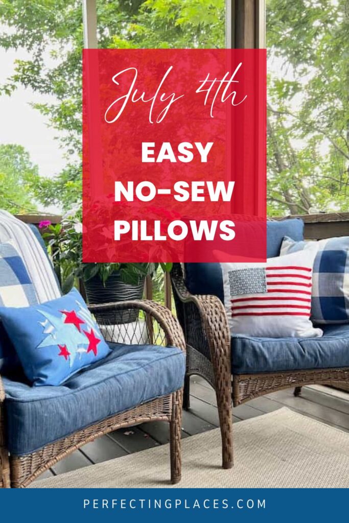 Easy Patriotic No-Sew Pillows for July 4th Pin