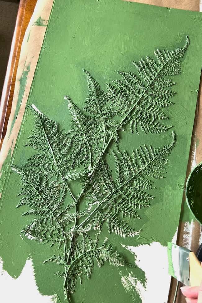 Painted green botanical print