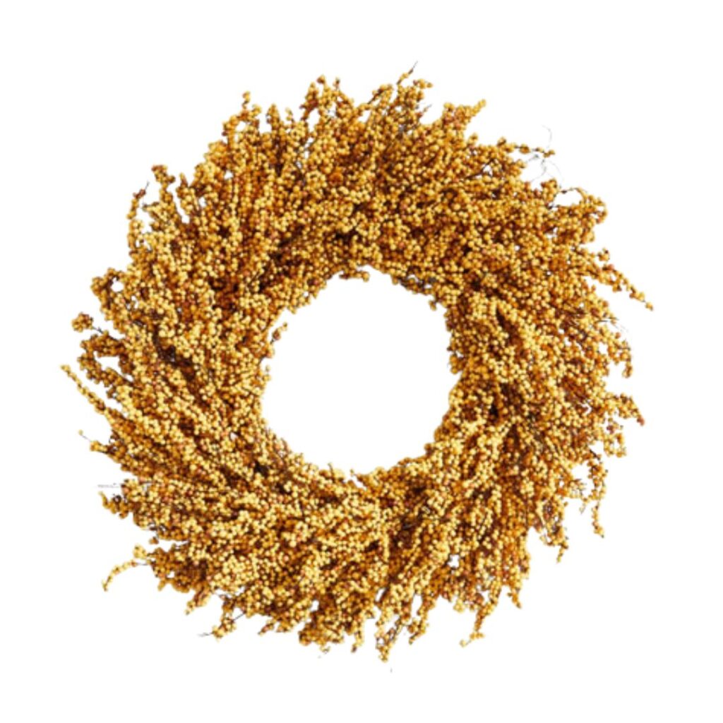 Fall gold berry wreath from Crate and Barrel