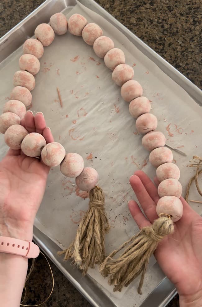 Make a DIY Terracotta Bead Garland with Air Dry Clay - Perfecting Places