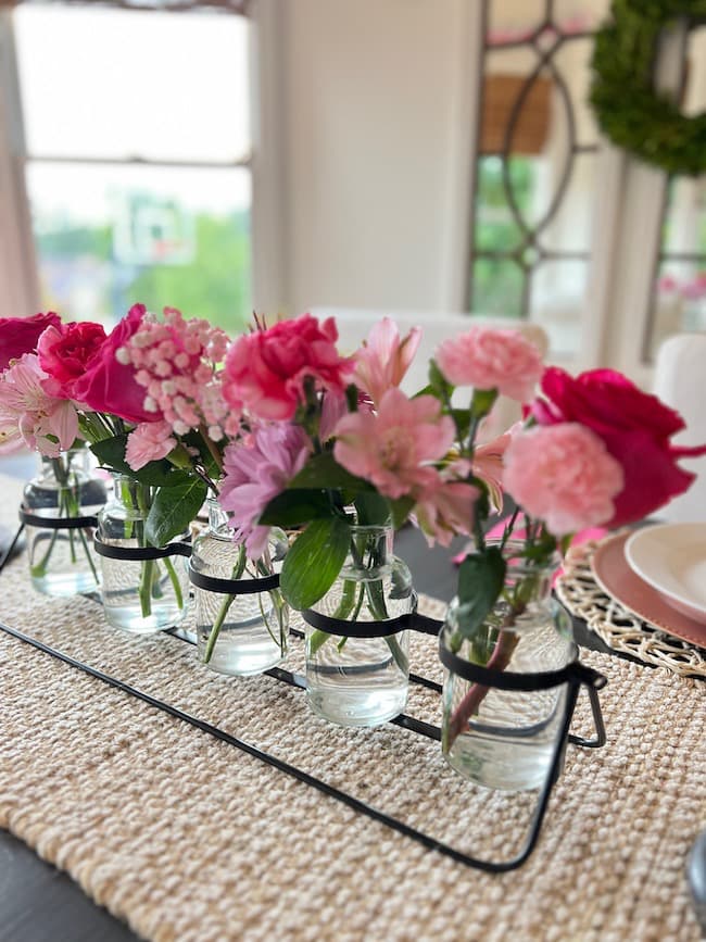 Pink flower centerpiece