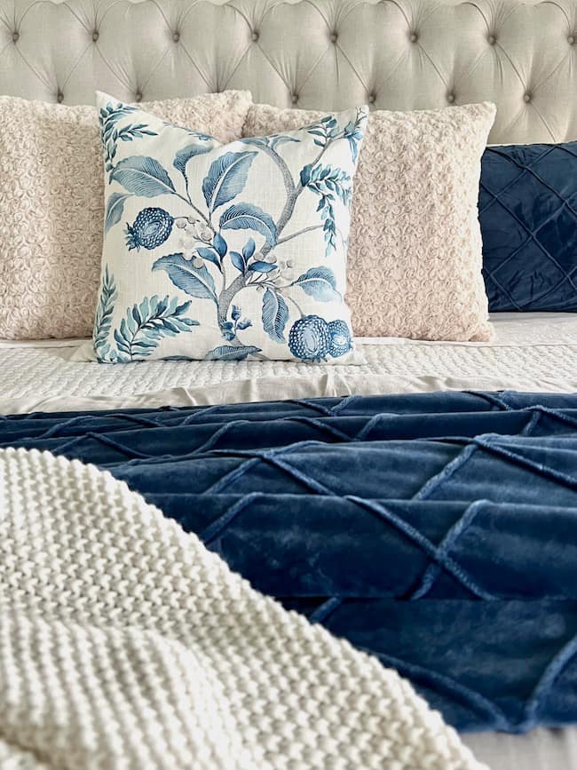 Navy Duvet Cover and Shams for fall and winter bedroom decor