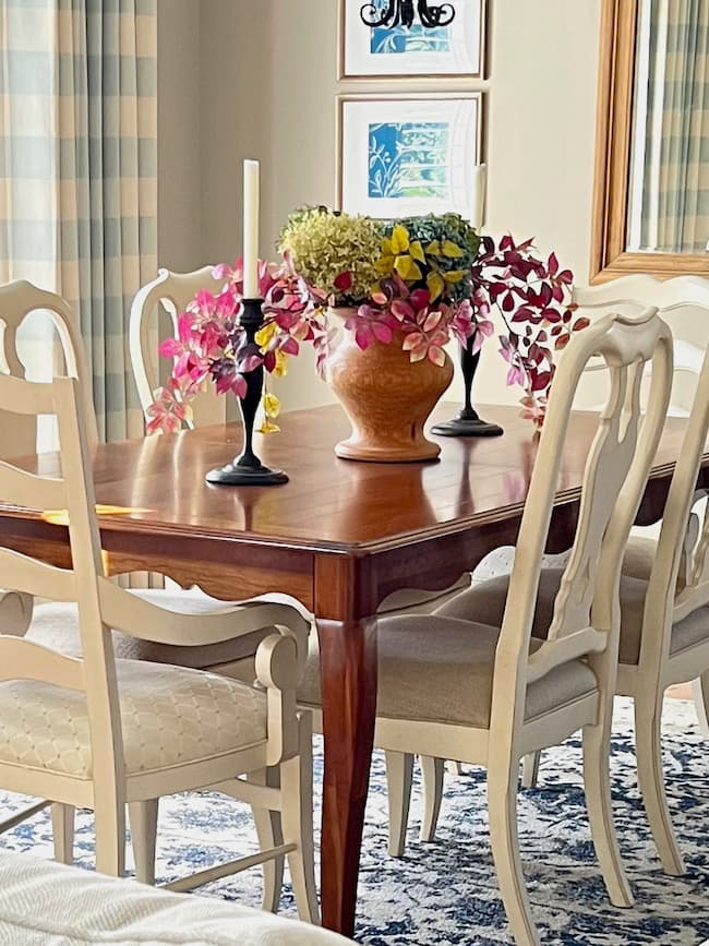 Fall Dining Room Decor and Centerpiece