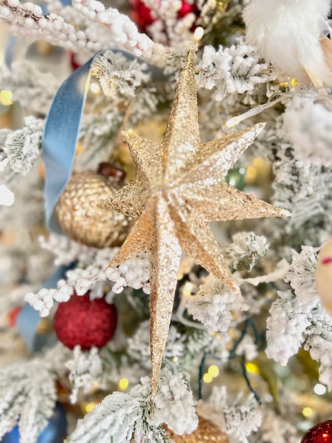 Glittered folded paper  Christmas Star Ornaments
