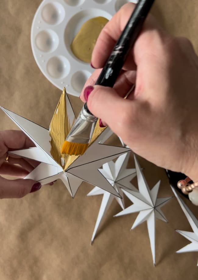 Paint the paper stars a metallic gold.
