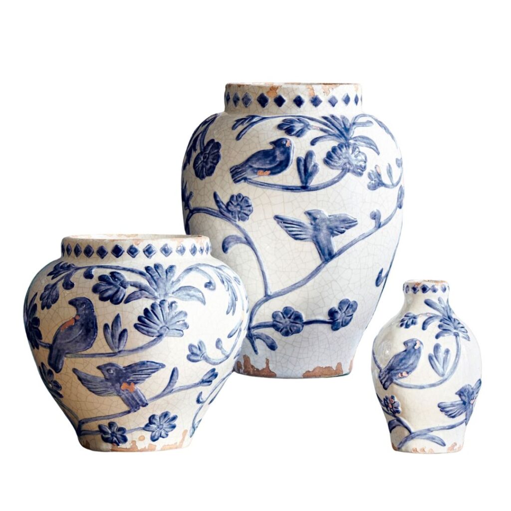 Blue and white pottery from Pottery Barn