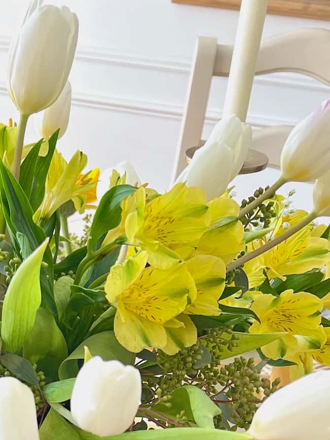 Yellow Alstroemeria Centerpiece for Spring table