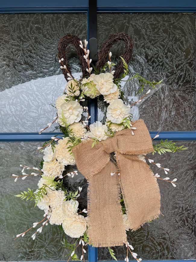Bunny Flower wreath on door
