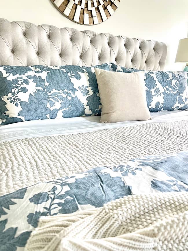 Blue and white floral comforter set from My Texas House at Walmart